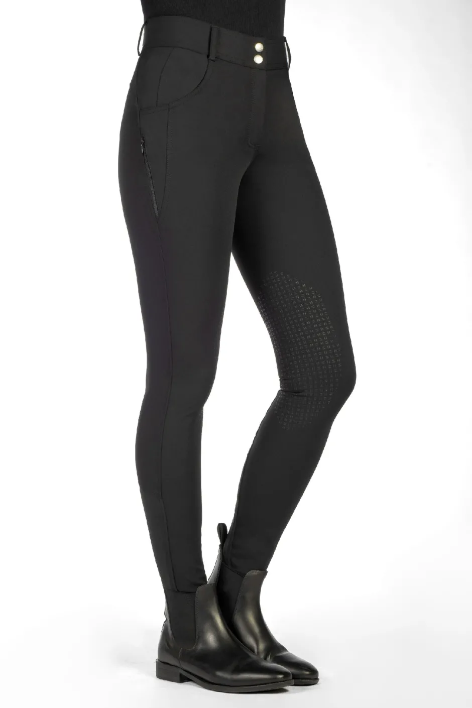 HKM Reithose -Ari Mid Rise- Silikon-Kniebesatz